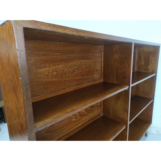 Teak Bookshelf with Compass Leg, 1950s For Sale - Image 11 of 18