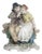 European Polychrome and Gilded Porcelain Sculpture of Couple in Love For Sale