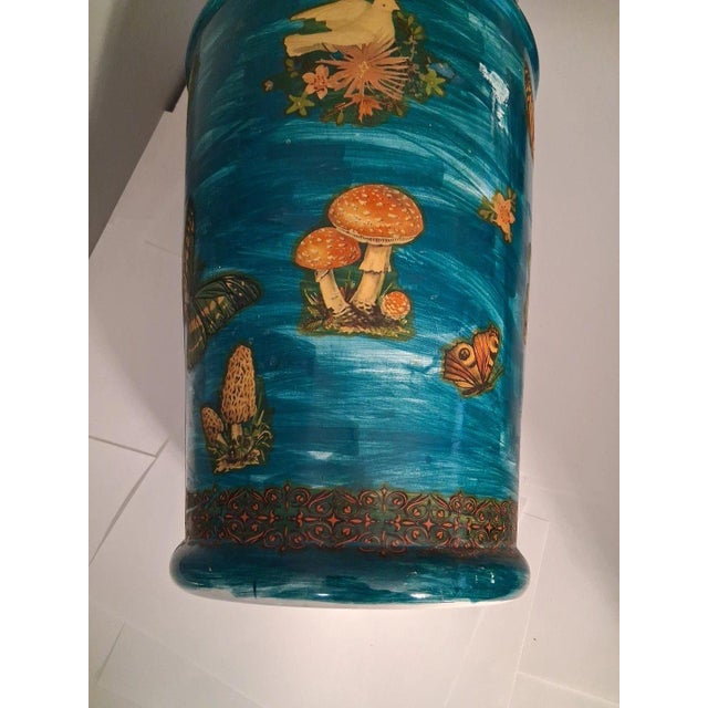 Ceramic Vintage 1970 Ceramic 19 Inch Flower Pot Vase Umbrella Holder For Sale - Image 7 of 10