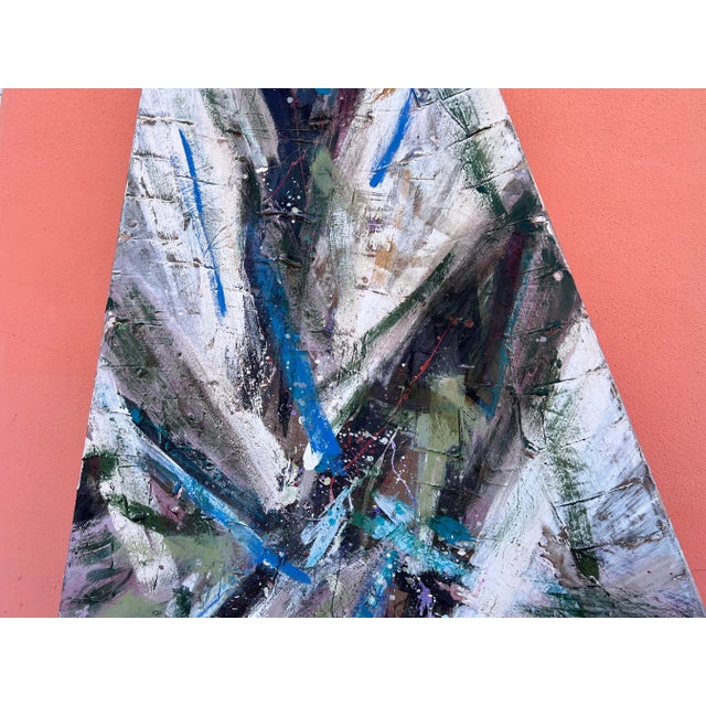 Large 1980's Vintage Expressionist Abstract Textured Oil Paintings - a Pair For Sale - Image 4 of 13