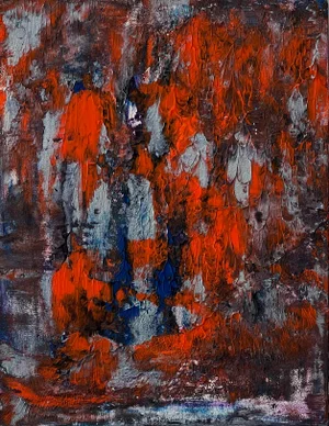 "It's Complicated" Contemporary Abstract Acrylic Painting by Nina Weintraub
