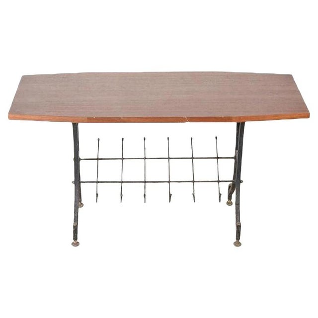 Black Italian Wooden and Iron Coffee Table, 1960s For Sale - Image 8 of 8