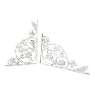 Antique Cast Iron Brackets - Pair For Sale