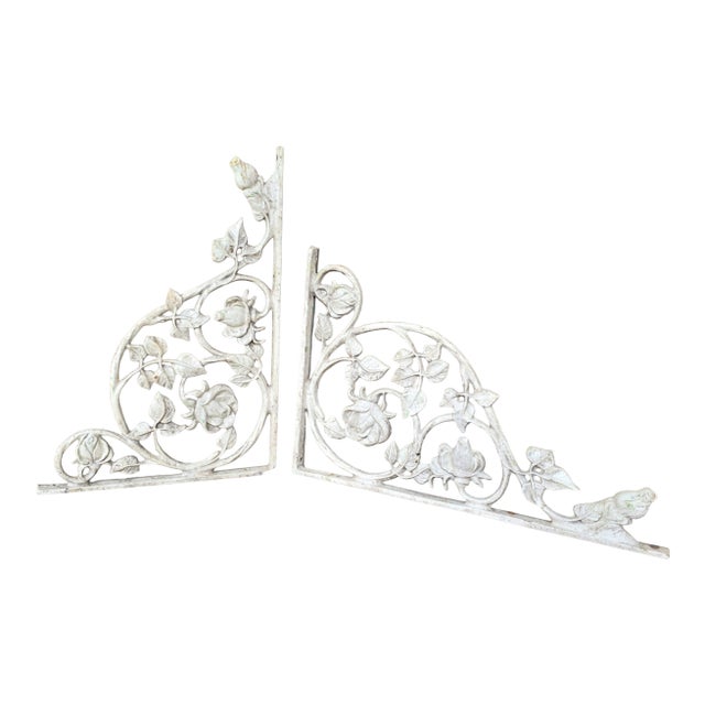 Antique Cast Iron Brackets - Pair For Sale