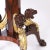Burnt Umber Antique English Leather Top Center Table With Lion Heads For Sale - Image 8 of 10