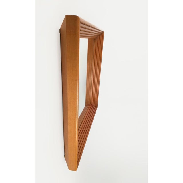 Italian Mirror in Fluted Walnut, 1970s For Sale - Image 15 of 18