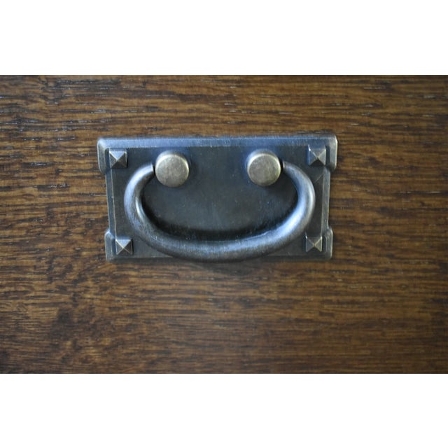 2020s Crafters and Weavers Mission Solid Oak 3 Drawer 3 Door Sideboard - Walnut For Sale - Image 5 of 8