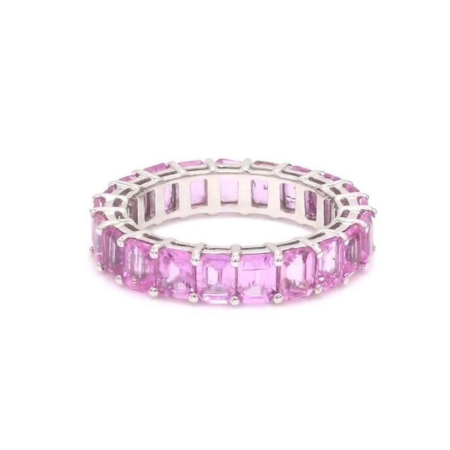 Natural 6.96 cts pink sapphire ring in 18k gold For Sale - Image 15 of 18