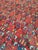 1950s Vintage Middle Eastern Hand-Knotted Wool Rug with Red Floral Design For Sale - Image 5 of 8
