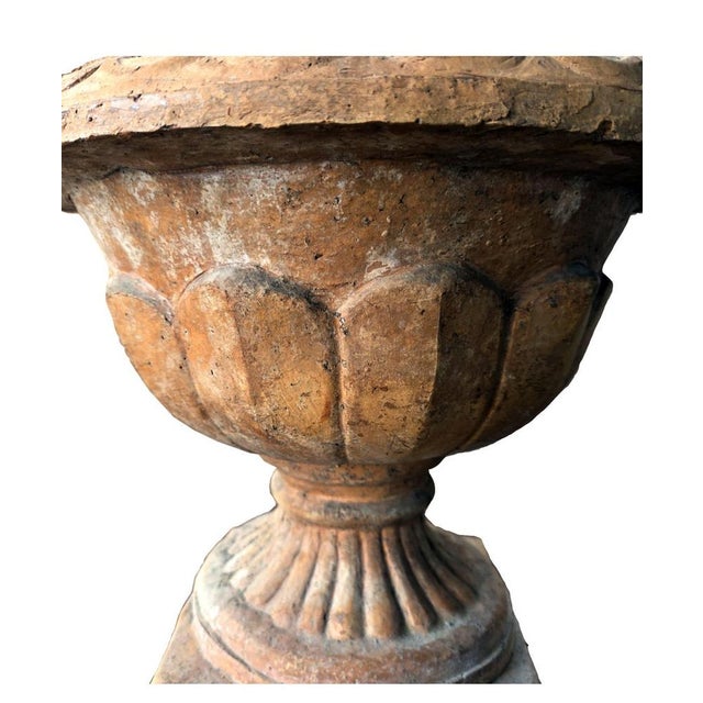 Antique Bolognese Terracotta Chalice Vases, Set of 2 For Sale - Image 6 of 7