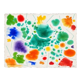 Museum Abstract Expressionist Artist James McCray, Painting for Sale #5, Dated ‘85, Signed 22.25” X 31” For Sale
