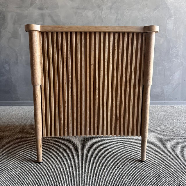 Not Yet Made - Made To Order White Oak Reeded Nightstand With Drawer For Sale - Image 5 of 9