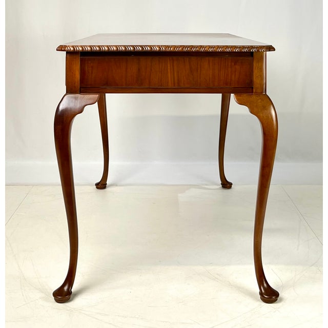 Late 20th Century Baker Furniture Chippendale Style Walnut Writing Desk For Sale - Image 6 of 18