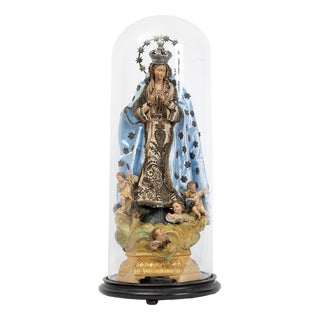 Antique 19th Century Neapolitan Immaculate Virgin Mary Sculpture For Sale