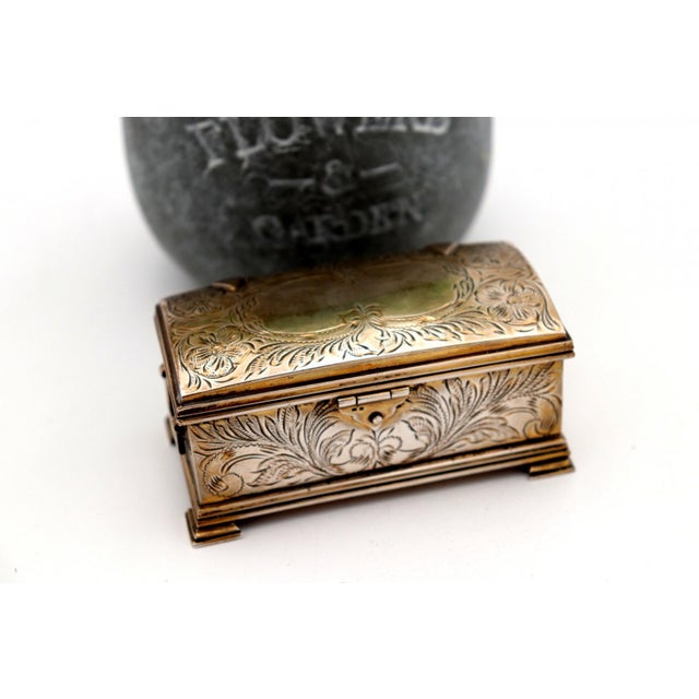 Metal Chest Shaped Silver Box For Sale - Image 7 of 7