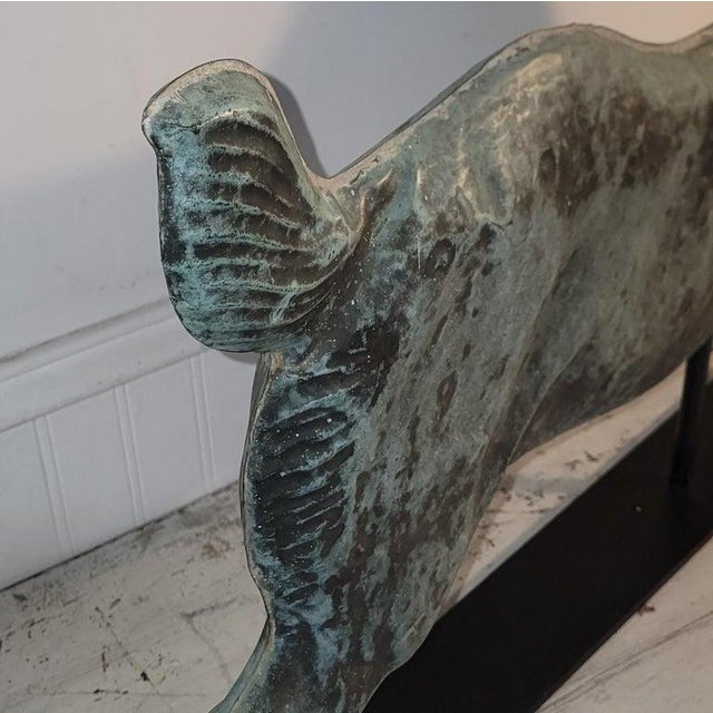 Metal 20th Century Full Body Copper Deer Weather Vane Mounted For Sale - Image 7 of 9