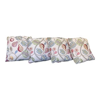 Four Four Jane Churchill Crewel Embroidered 'Santana' Scatter Pillows For Sale