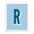 Alphabet Series in Blue, Letter R by Pencil & Paper in White Frame, XS Art Print For Sale