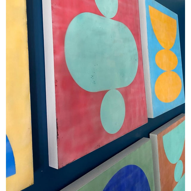 Mid-Century Modern Original Encaustic Mixed Media Painting by Gina Cochran - "Colonel Mustard" For Sale - Image 3 of 6