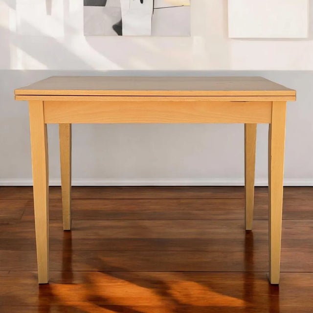 White Vintage Mid-Century Romanian Flip-Top Dining Table Expandable Kitchen Table , 1970s For Sale - Image 8 of 10