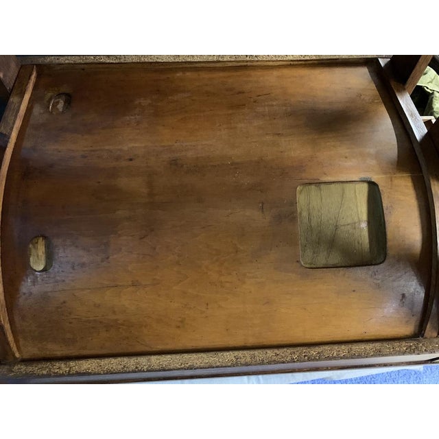 Oak Sewing Machine Table with Drawers, 1979 For Sale - Image 11 of 18