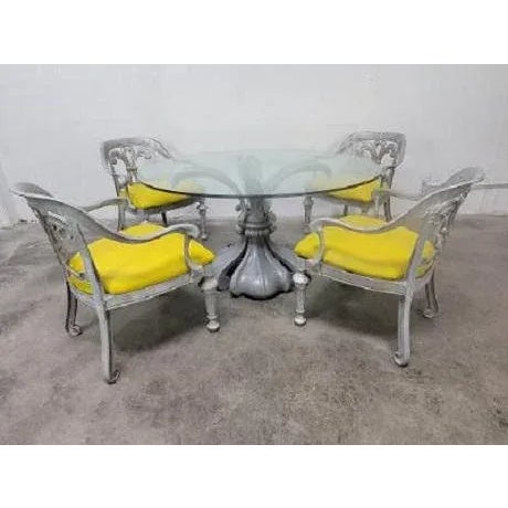 1960s Mid Century Hollywood Regency Dorothy Draper Designer Patio Set - 4 Seats with Table For Sale - Image 13 of 13