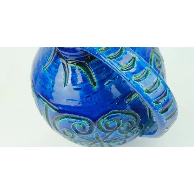Large Mid-Century Italian Ars Vase Jug in Blue Glaze Rimini , 1950s For Sale - Image 6 of 10