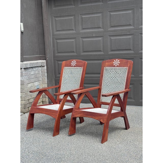 Yngve Ekstrom Style Swedish Modern Teak Adirondack Chairs - A Pair For Sale In Seattle - Image 6 of 13