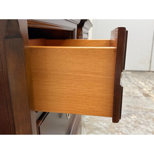 Dark Cherry Two Drawer Nightstands, Pair For Sale - Image 10 of 12