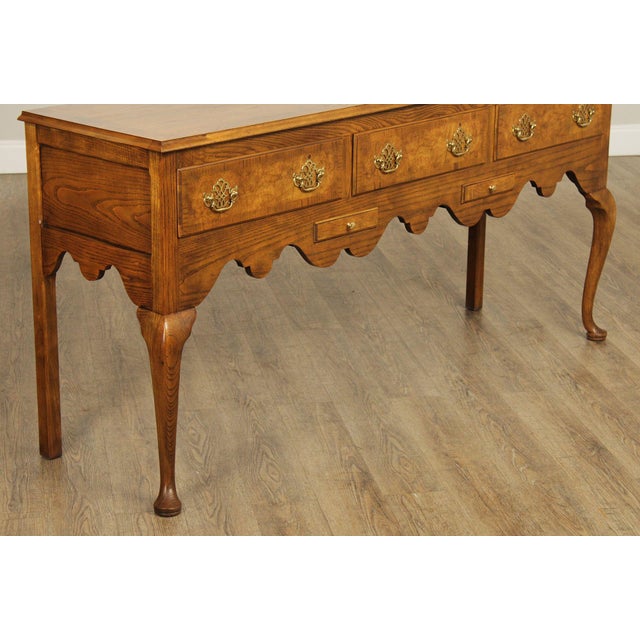 Late 20th Century Baker Queen Traditional Oak And Walnut Sideboard Buffet For Sale - Image 5 of 12