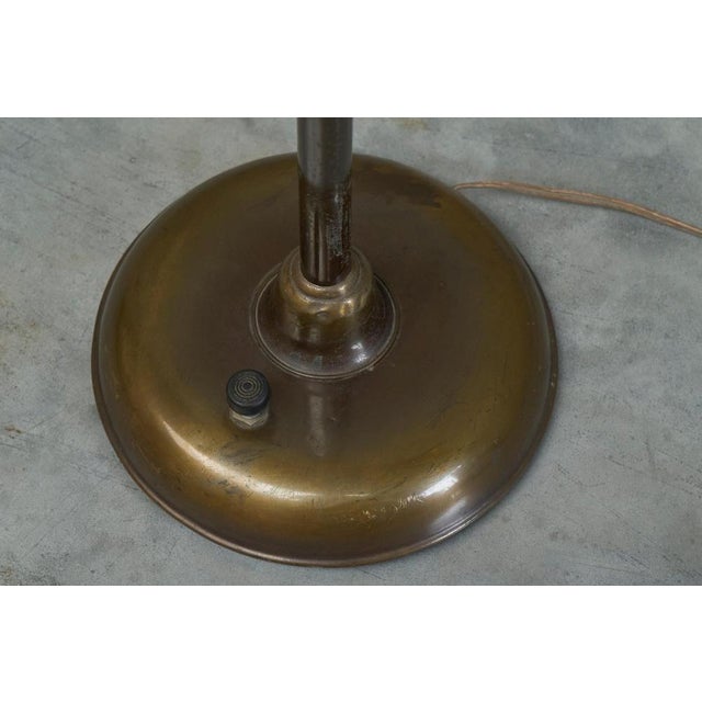 Vintage Art Deco Floor Lamp in Patinated Brass and Nickel Plated Brass, 1930 For Sale - Image 11 of 14