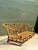 Wood Vintage Woven Grid Rattan High Back Sofa For Sale - Image 7 of 13