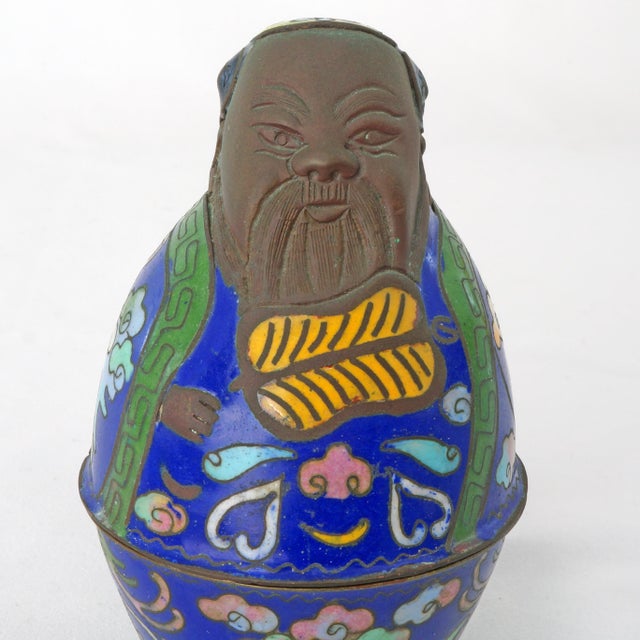 Antique Chinese Yi Xing and Cloisonne Box Circa Late Qing For Sale - Image 4 of 11