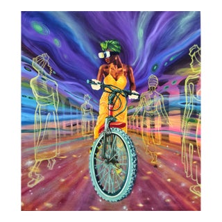 Passenger Seat (Angels in Puerto Rico), Oil and Acrylic on Canvas For Sale