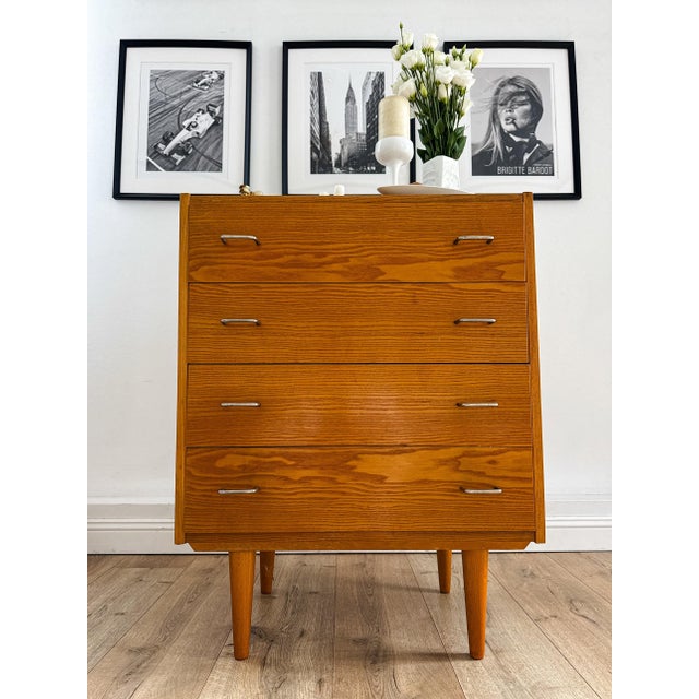 Wood Mid-Century Modern Chest of Drawers in Ash, Czechoslovakia, 1960s For Sale - Image 7 of 18