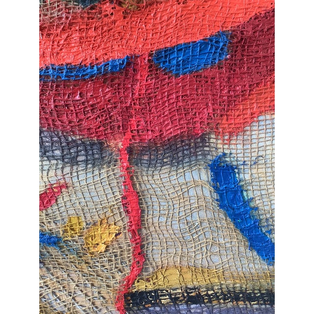 Red Contemporary Abstract Acrylic on Hessian Scrim and Canvas "Crack Loud" by Anthony Frost For Sale - Image 8 of 8