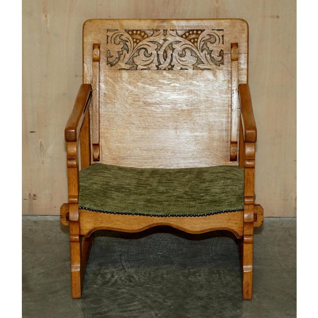 Antique Metamorphic Armchair in Carved Oak, 1890 For Sale - Image 3 of 18