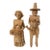 Vintage Thanksgiving Pilgrims Set of 2 Carved Corn Husk Figures 13 & 16" Tall Folk Art For Sale