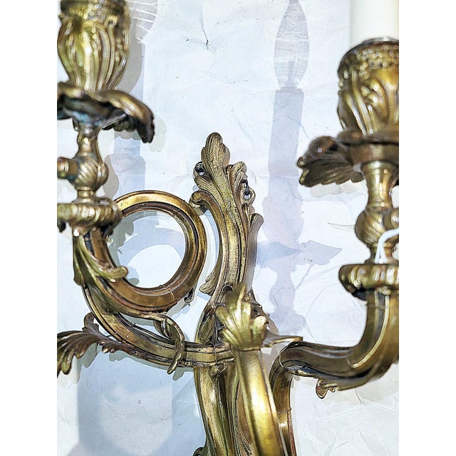 Mid 19th Century French Gilt Bronze Rococo Gas Light Sconce For Sale - Image 9 of 13