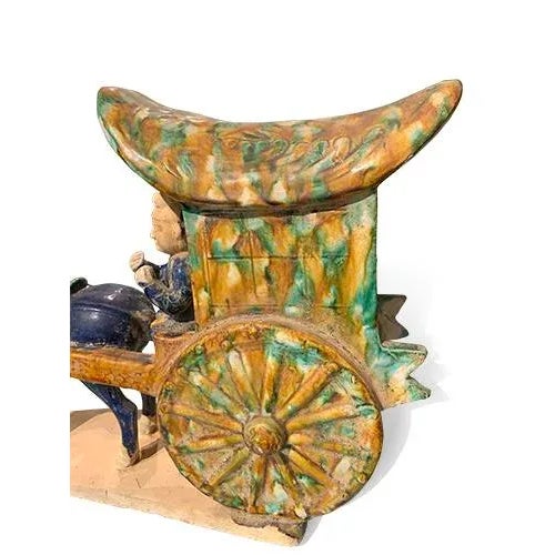 Navy Blue Tang Dynasty Ceramic Groom For Sale - Image 8 of 9