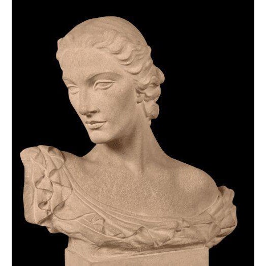 S. Bonome, Art Deco Sculpture Bust of a Woman, Stoneware, in Flawless conditions. Designed 1920 to 1949 This piece has an...