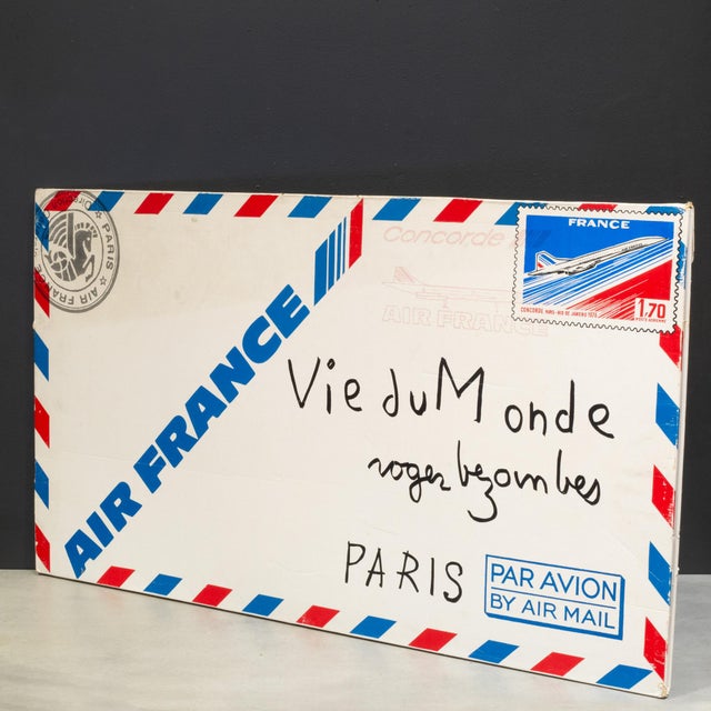 ABOUT Concorde Air France oversized cardboard envelope used as a promotional packaging item to send travel posters to...