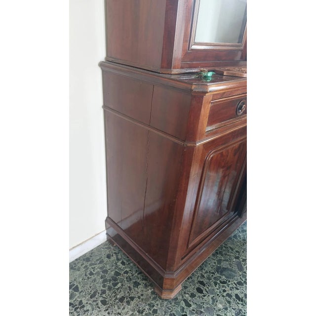 Wood Italian Cherry Wood Display Cabinet, Mid-1800's For Sale - Image 7 of 11