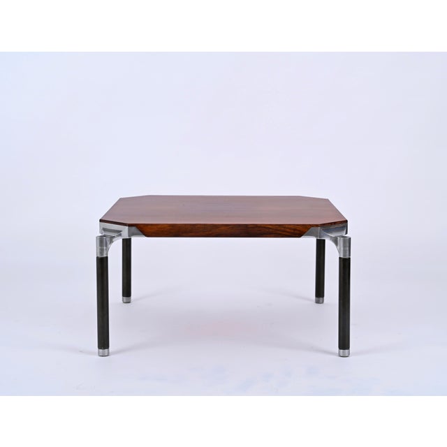 Brown Square Urio Coffee Table attributed to Ico Parisi for Mim Roma, Italy, 1960s For Sale - Image 8 of 16