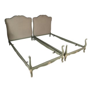 1930s Carved French Twin Beds - A Pair For Sale