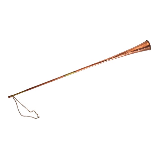 European Holiday Christmas Grand Scale Musical Trumpet, Brass/Copper 46" For Sale