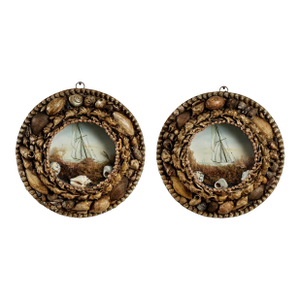 Pair of Antique British Colonial Sailors Valentine