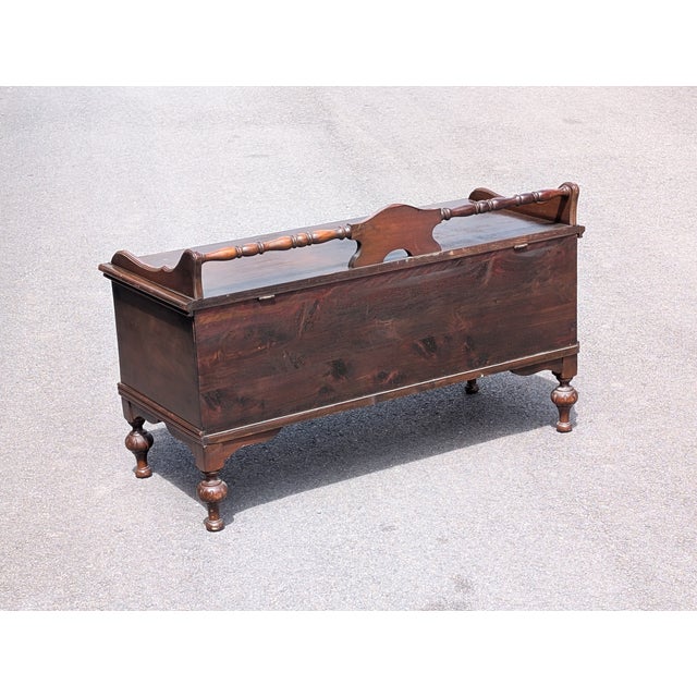 Brown Vintage Jacob Bloom Style Mid-Century Walnut Stained Cedar Chest Storage Bench For Sale - Image 8 of 10