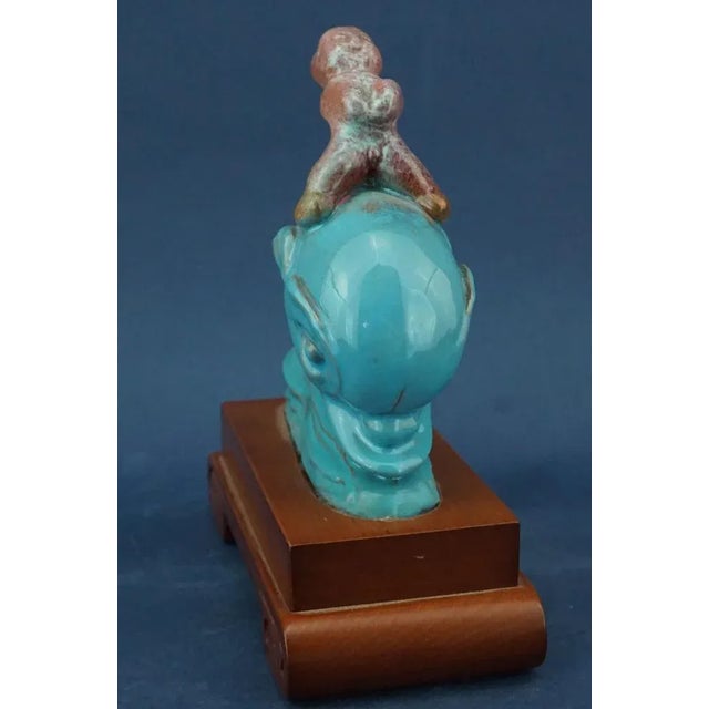 1920s 20th Century Futurist Ceramic Sculpture of Cherub on Dolphin by Riccardo Gatti, Italy For Sale - Image 5 of 18