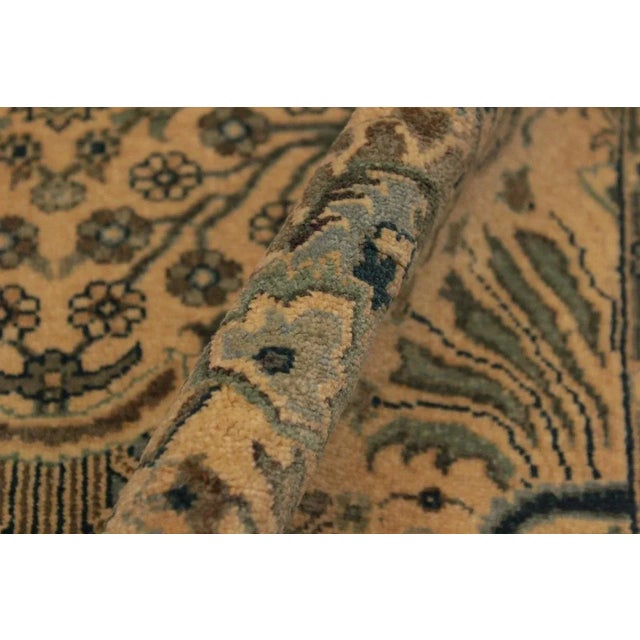 1980s Semi Vintage Ivory/Lt. Green Turkish Hand-Knotted Rug -4'2 X 6'1 For Sale - Image 4 of 8